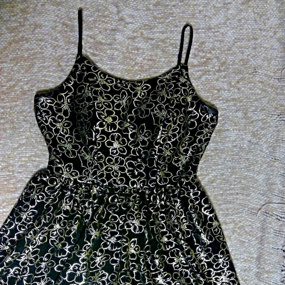 Black and gold semi-formal dress